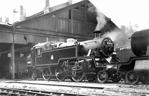 82024 on Swindon shed in light steam 2 days after completion, 31st October 1954