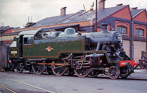 82030 at Swindon Works freshly outshopped in lined green livery. 18th October 1959